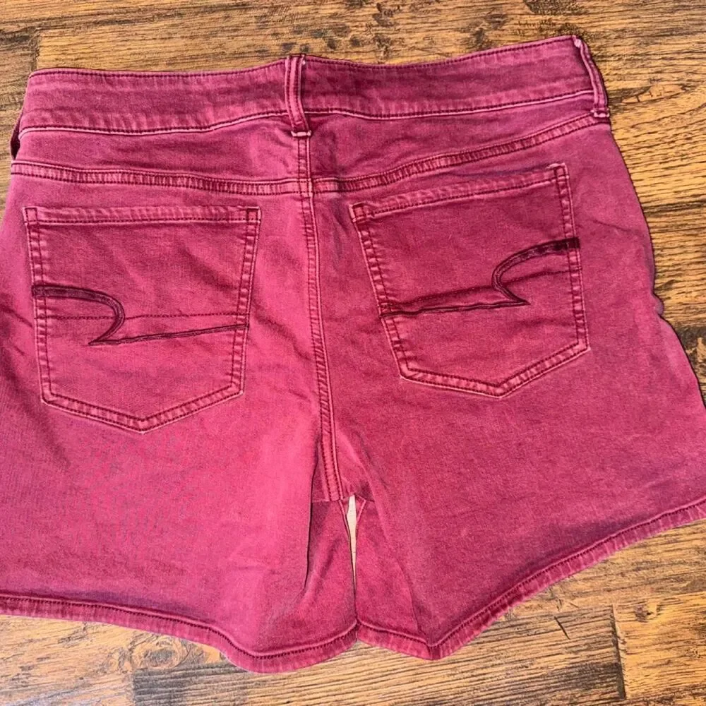 American Eagle Burgundy Midi Shorts Size 14